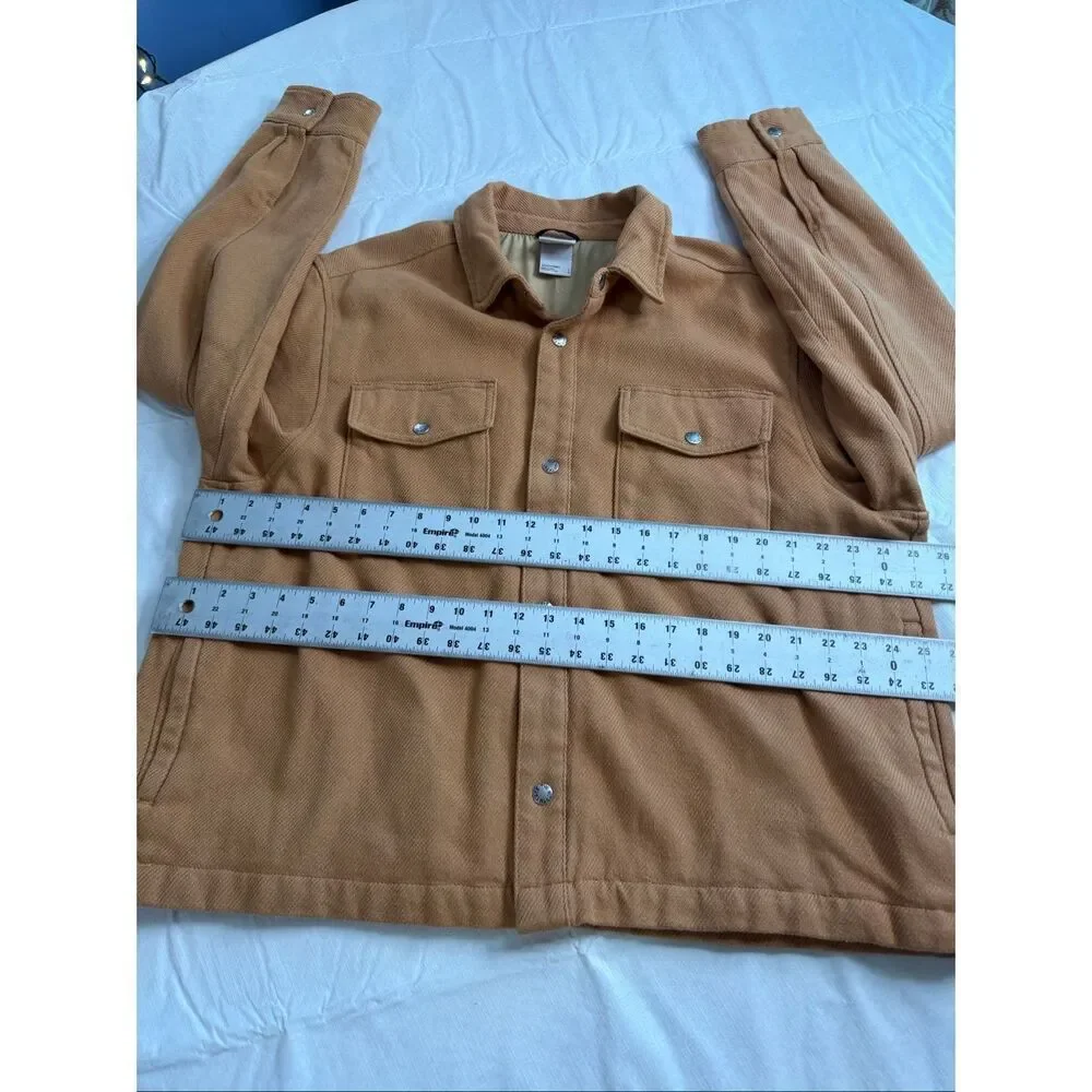 The North Face Heavyweight Shirt Jacket Shacket Snap Front Camel Brown Sz Large